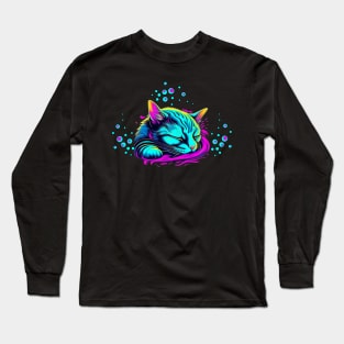 Cute Cat Sleeping Long Sleeve T-Shirt